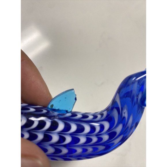 Lenox Blown glass Hand Made Blue dolphin Figurine -Art Glass - Picture 7 of 12